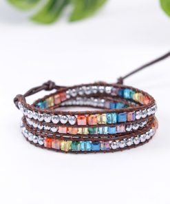 Bracelet  Bohème Chic en pierres de cristal multi couleurs