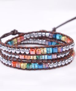 Bracelet  Bohème Chic en pierres de cristal multi couleurs